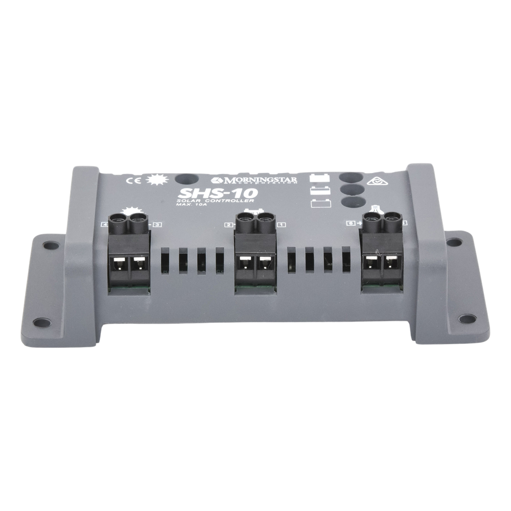 Controlador de Carga Solar PWM 10 A / 12 VCC / Desconexión Automática / IP22 / Protección Integral / Bajo Consumo 8 mA