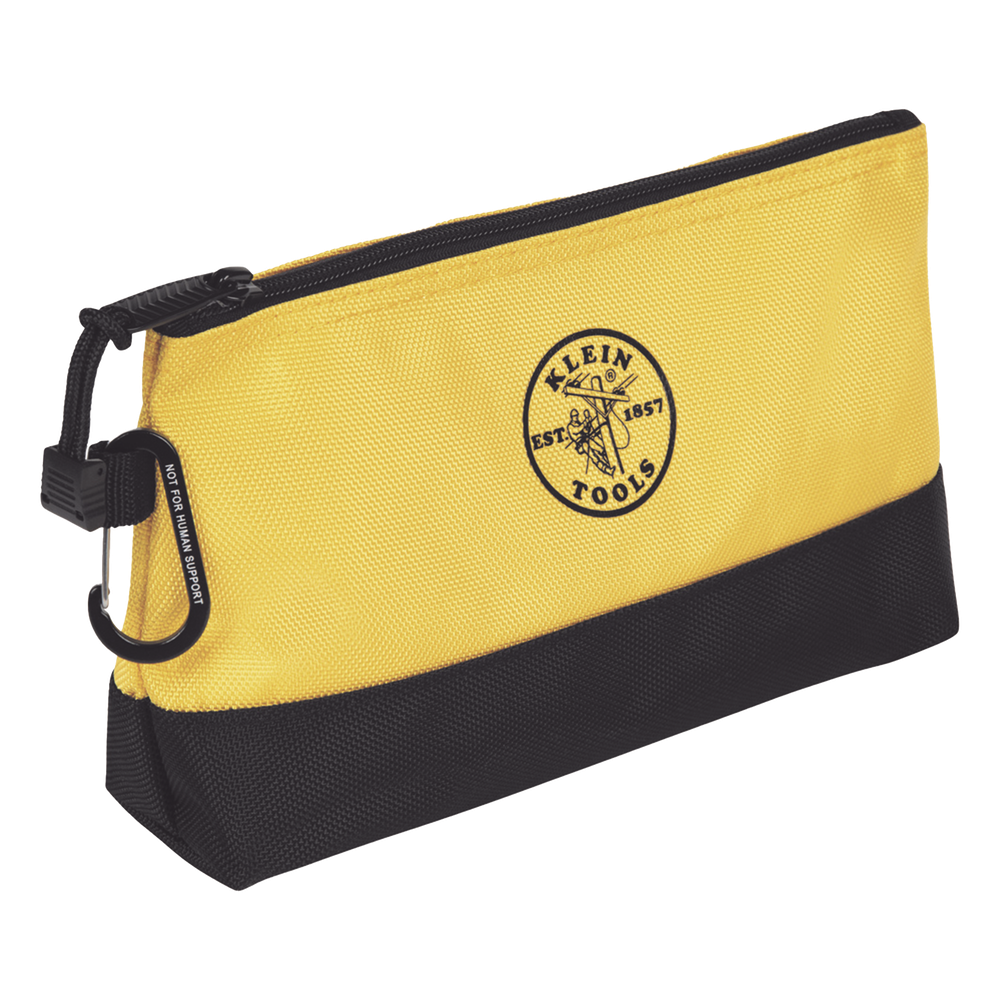 KIT 5 Bolsos Ultra Resistentes para Herramientas con Base y cierre Zipper, Colores: gris claro, amarillo, naranja, azul, gris oscuro. Todos con