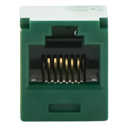 Conector Jack RJ45 Estilo TG, Mini-Com, Categoría 6, de 8 Posiciones y 8 Cables, Color Verde