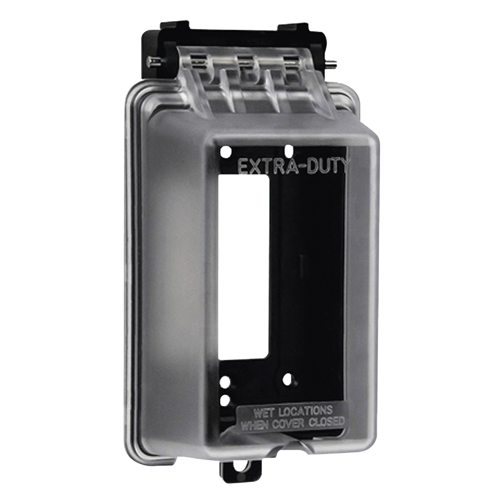 Caja Protectora de Contactos para Exterior / Policarbonato de Alto Impacto / Protección NEMA 3R / 127V 15A 60Hz / Tapa Transparente Base Negra
