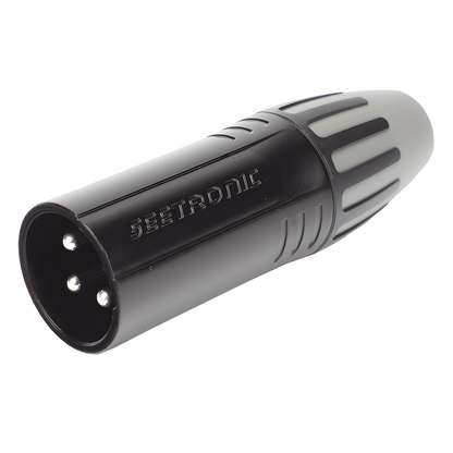 XLR conector de cable macho, carcasa enchapada en negro, contactos enchapados en plata