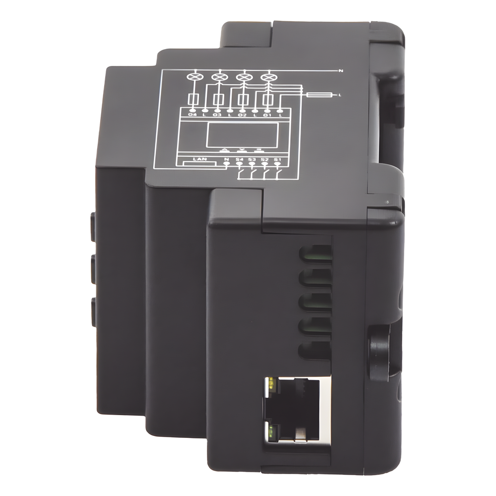 Relevador 40A inalámbrico WIFI y Ethernet / 4 canales inteligentes / 10A por canal, 110-230 V /montaje riel DIN