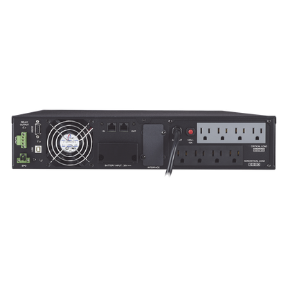 UPS de 1000 VA/900 W, Online Doble Conversión, Entrada 120 Vca NEMA 5-15P, Onda Senoidal Pura, Rack o Torre de 2 UR, Con 8 Tomas NEMA 5-15R