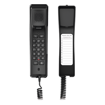 Teléfono IP profesional para Hotelería, montaje en pared, teclado numérico estándar, conferencia de 3 vías, Opus y PoE.