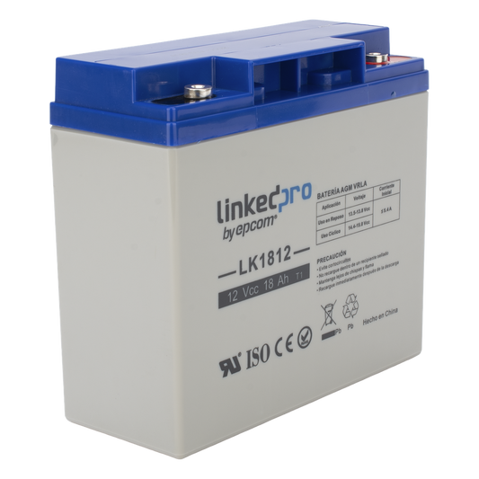 Batería de respaldo 12 V | 18 Ah | AGM | Especial para Seguridad Electrónica | UPS | Sistemas de Emergencia | Vida útil 5 años | Terminales M5