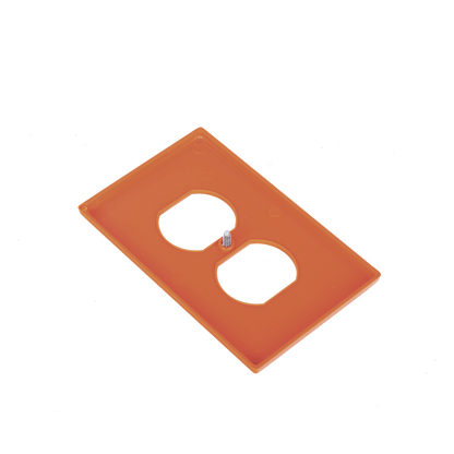 Tapa para Contacto Dúplex Color naranja.