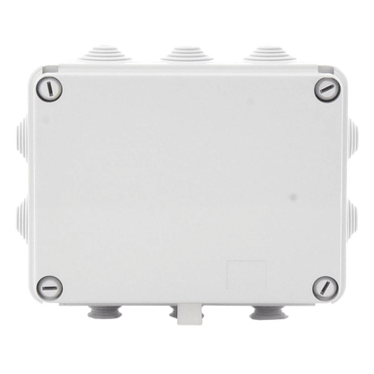 Caja de derivación de PVC Auto-extinguible con 10 entradas, tapa atornillada, 190 x 140 x 70 MM, Para Exterior (IP55)