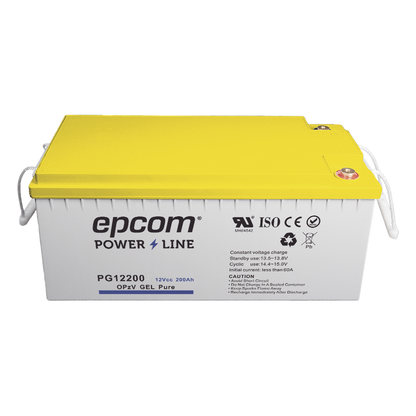 Batería GEL Puro OPzV Ciclo Profundo / 12 Vcc / 200 Ah / Aplicaciones Fotovoltaicas y de Respaldo