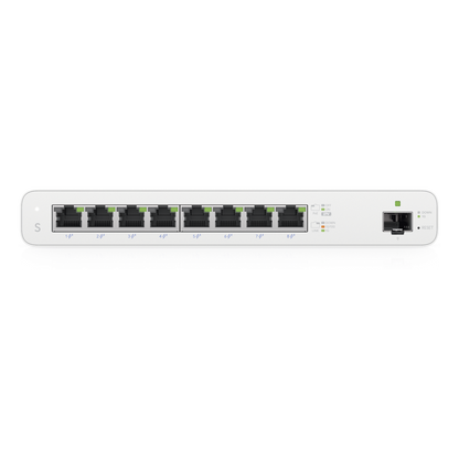 UISP Switch – Switch PoE Pasivo de 110 W (27 V) con 8 Puertos GbE y 1 Puerto SFP