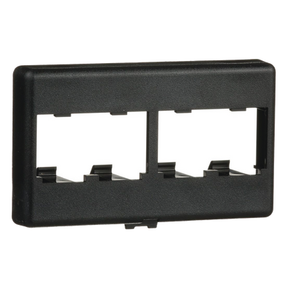 Placa de Mobiliario Modular Estándar, Salidas Para 4 Puertos Mini-Com, Color Negro