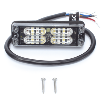 Luz Auxiliar de 16 LED, Rojo/Blanco, Lente Transparente