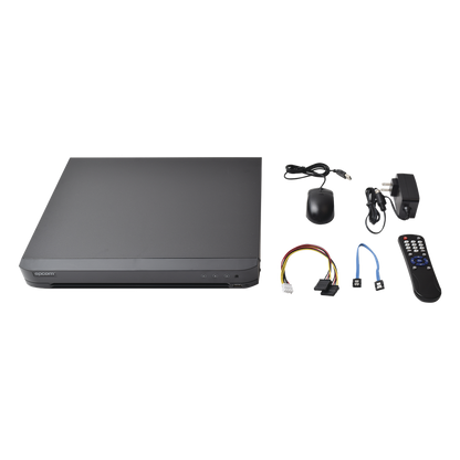 KIT TurboHD 1080p / DVR 8 Canales / 4 Cámaras Bala (exterior 2.8 mm) / 4 Cámaras Eyeball (exterior 2.8 mm) / Transceptores / Conectores / Fuente de