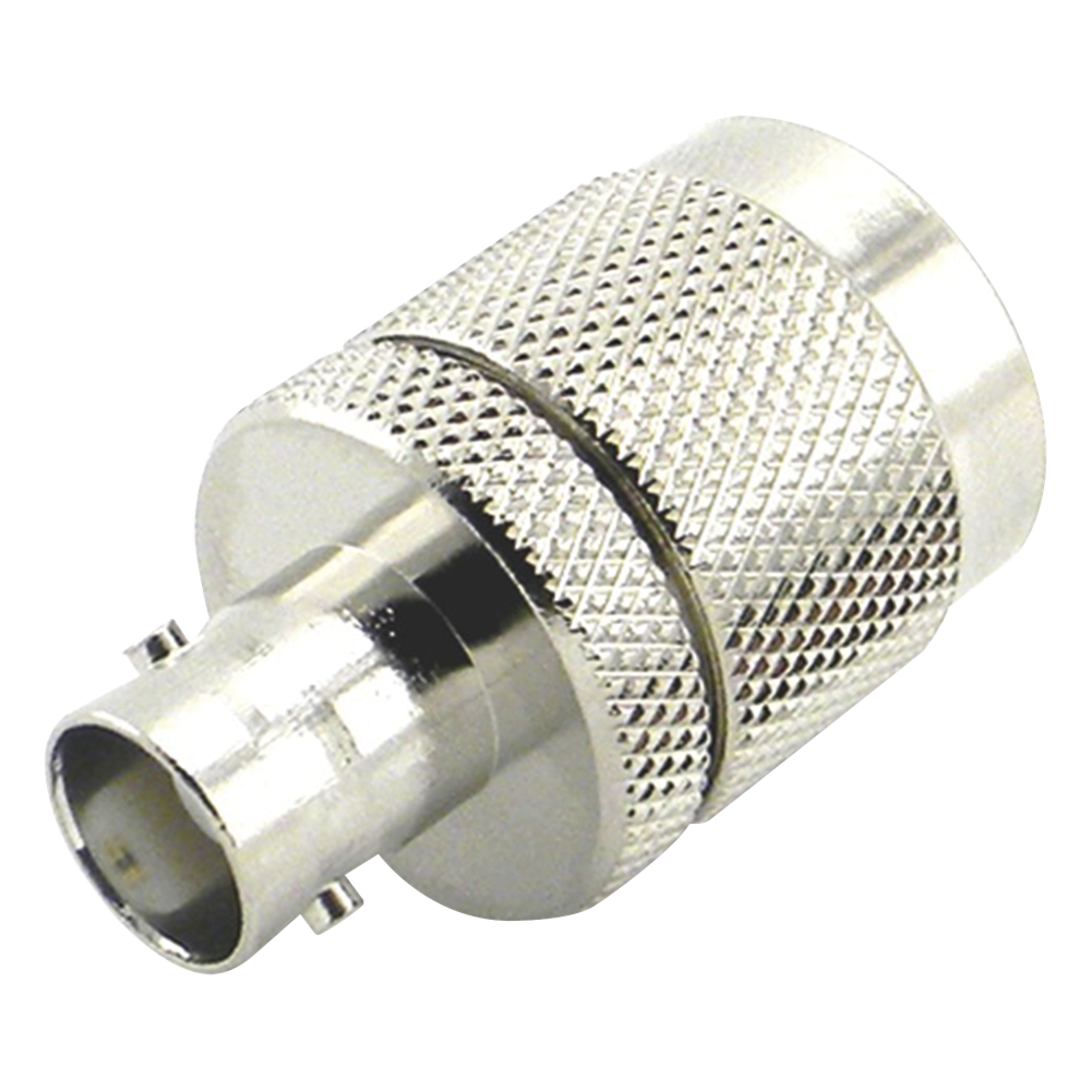 Adaptador en Línea de Conector N Macho a BNC Hembra, Plata/ Oro/ Teflón