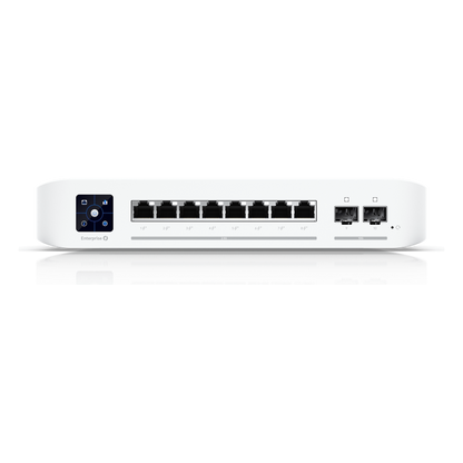 UniFi Switch Empresarial Capa 3 de 8 Puertos PoE 802.3af/at 2.5G + 2 Puertos 1/10G SFP+, 120W, Pantalla Informativa