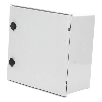 Gabinete de Poliéster IP65 Uso en Intemperie (400 x 400 x 200 mm) con Placa Trasera Interior de Plástico (Incluye Chapa y Llave).