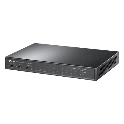 Switch PoE+ No Administrable De Escritorio 11 Puertos / 8 puertos 10/100 Mbps PoE af/at Inteligiente / Presupuesto 124 W / Hasta 250 metros