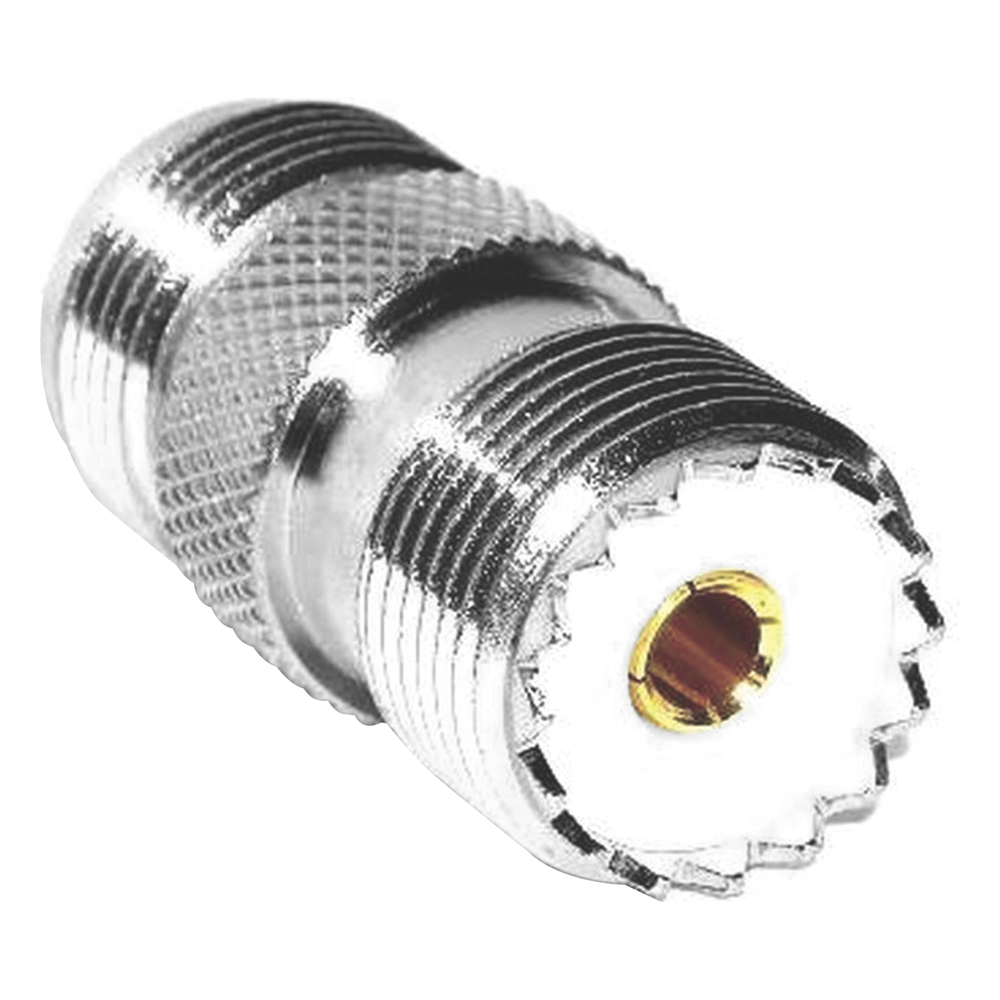 Adaptador en Línea de Conector N Hembra a UHF Hembra (SO-239), Plata/ Oro/ Teflón