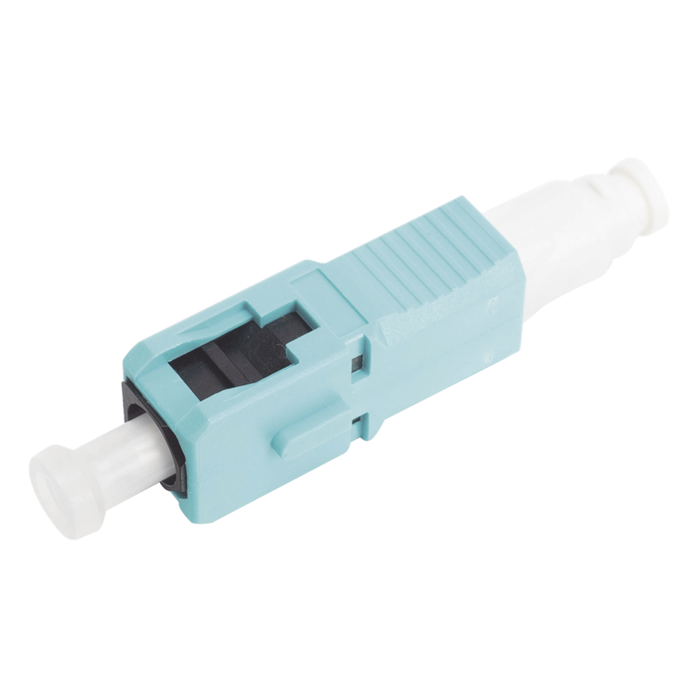 Conector de Fibra Óptica Pre-Pulido LightBow SC Simplex, Multimodo 50/125 (OM3/OM4), Re-Terminable, Color Aqua