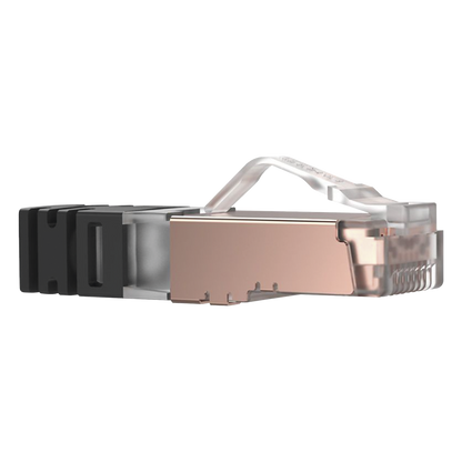Plug RJ45 Cat6 Blindado, Para Cable Calibre 24-26 AWG, Chapado en Oro de 50 micras, Paquete de 100 Piezas