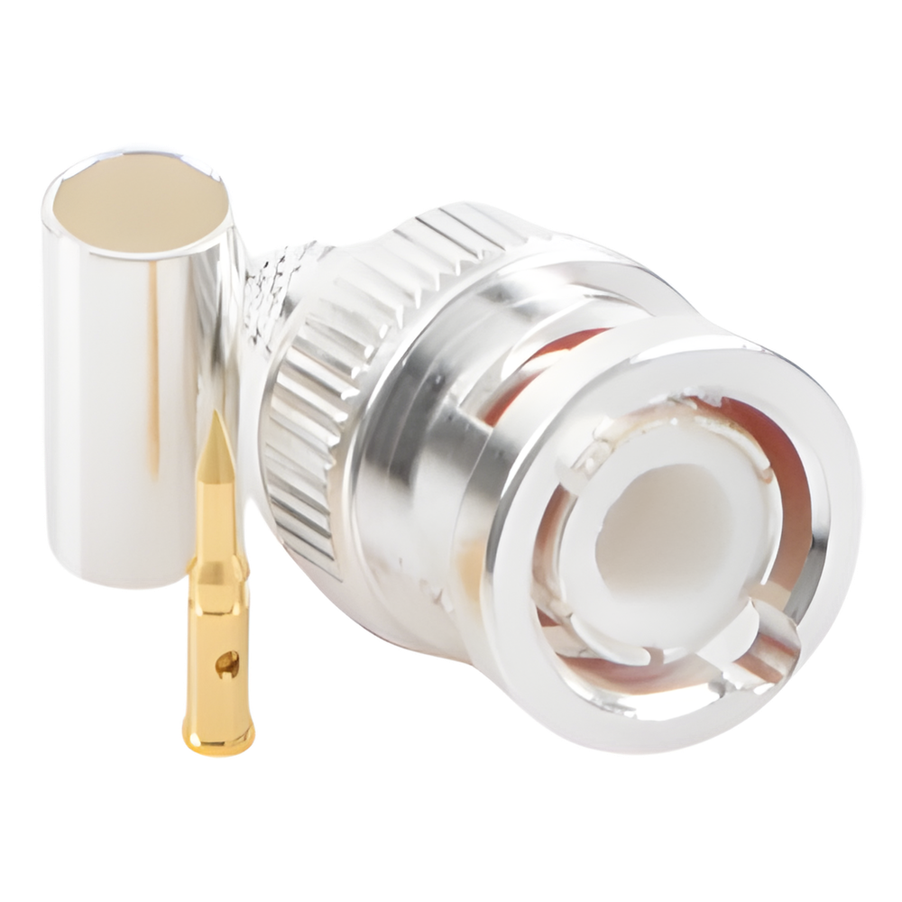 Conector BNC Macho de Anillo Plegable para Cable LP-142, LP-195, LMR-195, RG-58/U, RG-142/U, Plata/Oro/Teflón