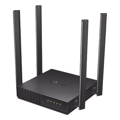 Router Inalámbrico doble banda AC, 2.4 GHz y 5 GHz Hasta 1200 Mbps, 4 antenas externas omnidireccional, 4 Puertos LAN 10/100 Mbps, 1 Puerto WAN