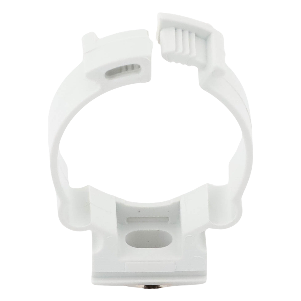 Soporte de collar (Abrazadera), PVC Auto-extinguible, cerrado para tubería de 32 mm