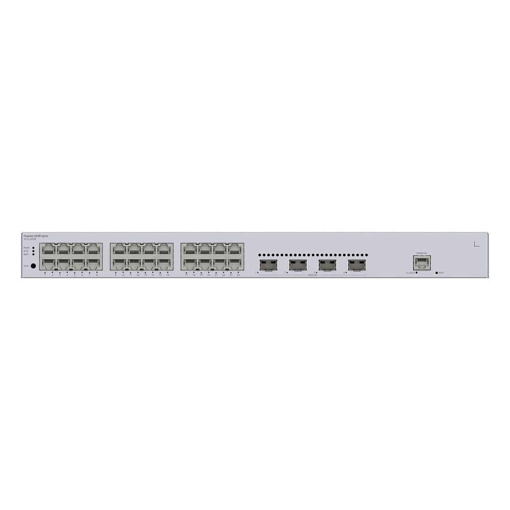 Switch de Distribución/Core Gigabit Administrable Capa 3 / 24 puertos 10/100/1000 Mbps / 4 Puertos 10GE SFP+ Uplink / ERPS / Rutas Estáticas / iStack