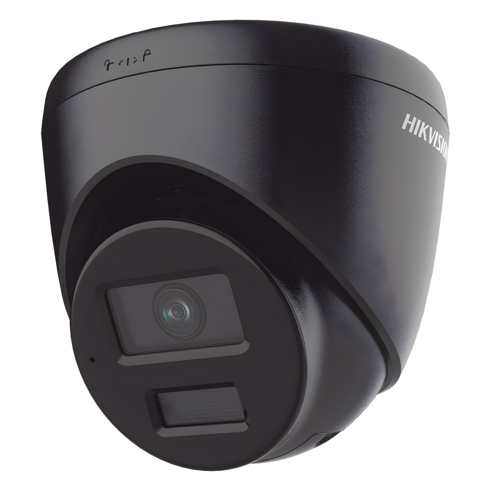 [Dual Light] Turret IP 4 Megapixel / Color Negro / Lente 2.8 mm / 30 mts IR + 30 mts Luz Blanca / Micrófono Integrado / ACUSENSE Lite / Exterior IP67