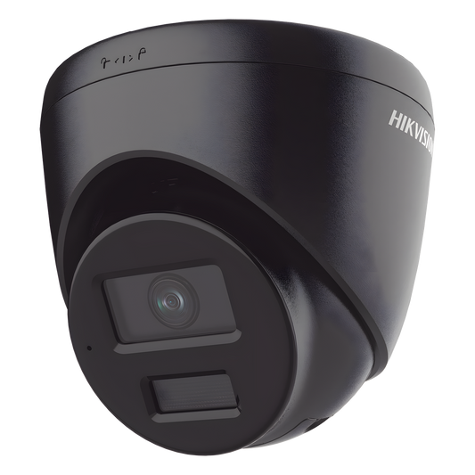 [Dual Light] Turret IP 4 Megapixel / Color Negro / Lente 2.8 mm / 30 mts IR + 30 mts Luz Blanca / Micrófono Integrado / ACUSENSE Lite / Exterior IP67