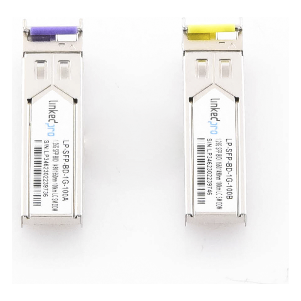 Transceptores Ópticos Bidireccionales SFP (Mini-Gbic) / Monomodo 1490 & 1550 nm / 1.25 Gbps / 1000BASE-BX / Conector LC/UPC Simplex / DDM / Hasta 100