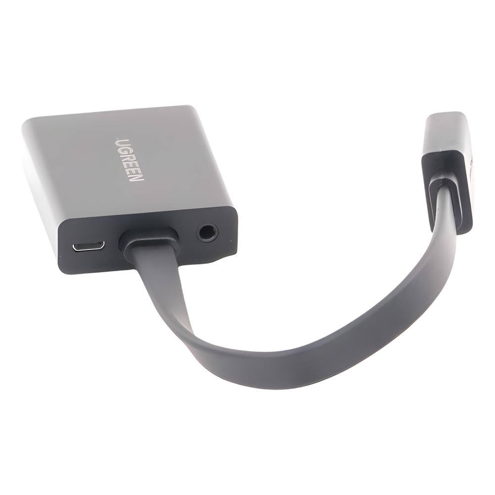 Adaptador HDMI a VGA / Resolución 1080P / Audio 3.5mm / Con Puerto Micro USB para Alimentación / Plug & Play / No Requiere Controlador / ABS