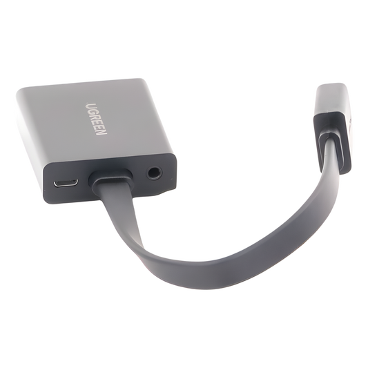 Adaptador HDMI a VGA / Resolución 1080P / Audio 3.5mm / Con Puerto Micro USB para Alimentación / Plug & Play / No Requiere Controlador / ABS