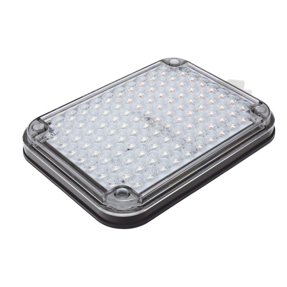 Luz de Advertencia de 9X7", Bicolor Rojo/Claro, Ideal para Ambulancias