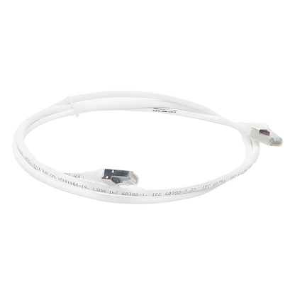 Patch Cord Z-MAX Cat6A S/FTP, CM/LS0H, 1.52 Metros (5 Pies), Color Blanco, Versión Bulk (Sin Empaque Individual)