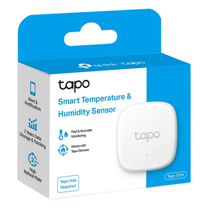 Sensor Inteligente de Temperatura y Humedad / Chip Sensor Suizo / Precisión ±0.3°C / ±3%RH / Actualización 2s / Batería 1+ Año / Compatibilidad Tapo