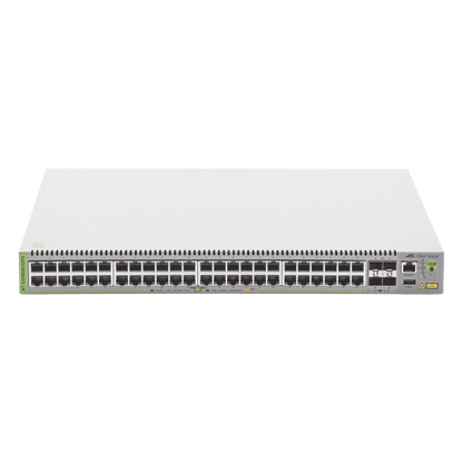 Switch PoE+ Administrable CentreCOM GS980M, Capa 3 de 48 puertos 10/100/1000Mbps + 4 SFP Gigabit, 740 W