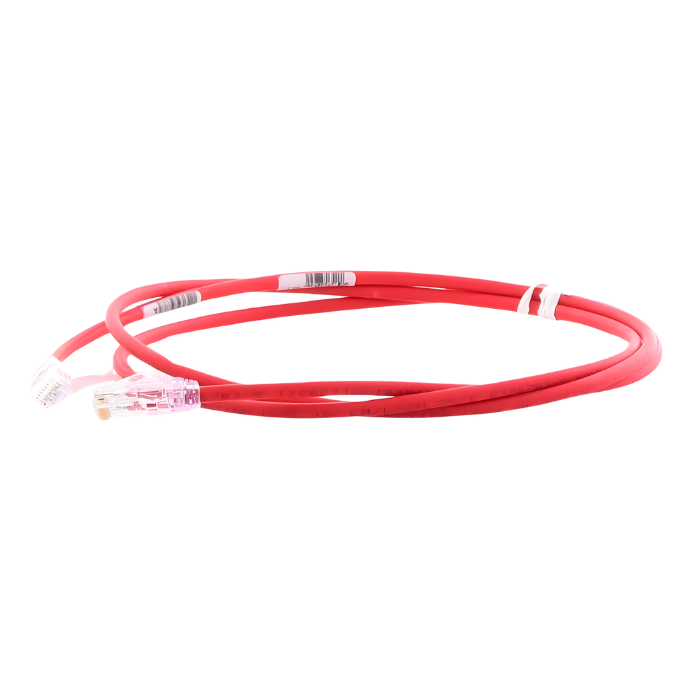 Cable de Parcheo UTP Cat6A, CM/LSZH, Diámetro Reducido (28AWG), Color Rojo, 1.52 Metros (5 Pies)