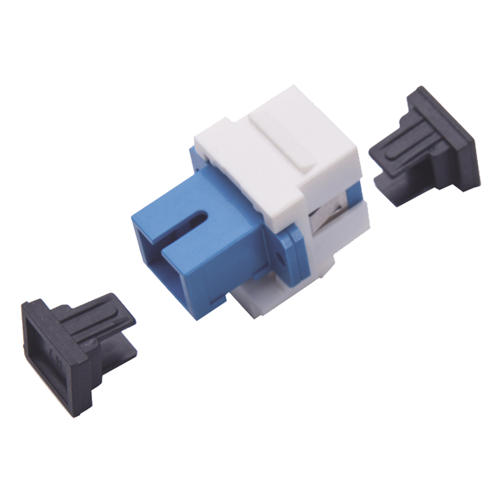 Acoplador Keystone de Fibra Óptica Monomodo SC/PC Simplex a SC/PC Simplex
