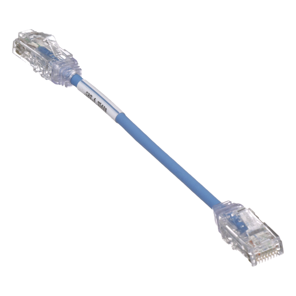 Cable de Parcheo TX6, UTP Cat6, Diámetro Reducido (28AWG), Color Azul, 15.2 cm (6 pulgadas)