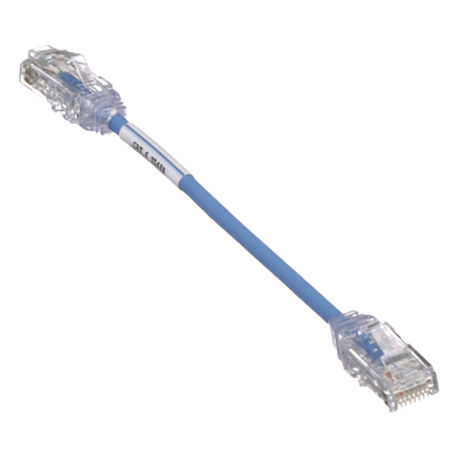 Cable de Parcheo TX6, UTP Cat6, Diámetro Reducido (28AWG), Color Azul, 15.2 cm (6 pulgadas)