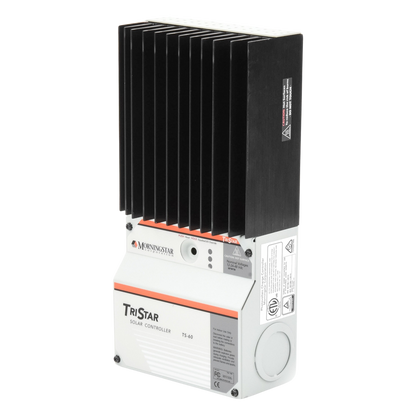 Controlador de Carga Solar TriStar PWM 60 A / 12V 24V 48V / Puerto RS-232 / Hasta 4 kW / Disipador de Calor / 7 Preajustes