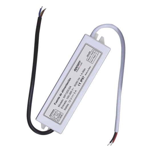 Fuente 12 V / 5 Amperes / Waterproof / Intemperie grado IP67
