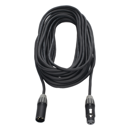 Cable XLR | 3 polos | Conector Hembra-Macho | Serie M | Carcasa Negra | Contactos Dorados | Ideal para Microfonía | Longitud 5m
