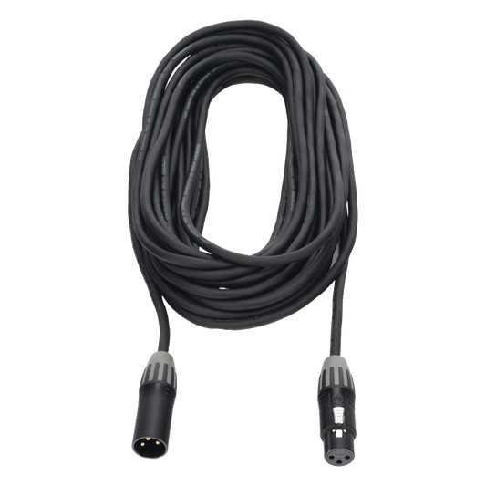 Cable XLR | 3 polos | Conector Hembra-Macho | Serie M | Carcasa Negra | Contactos Dorados | Ideal para Microfonía | Longitud 5m
