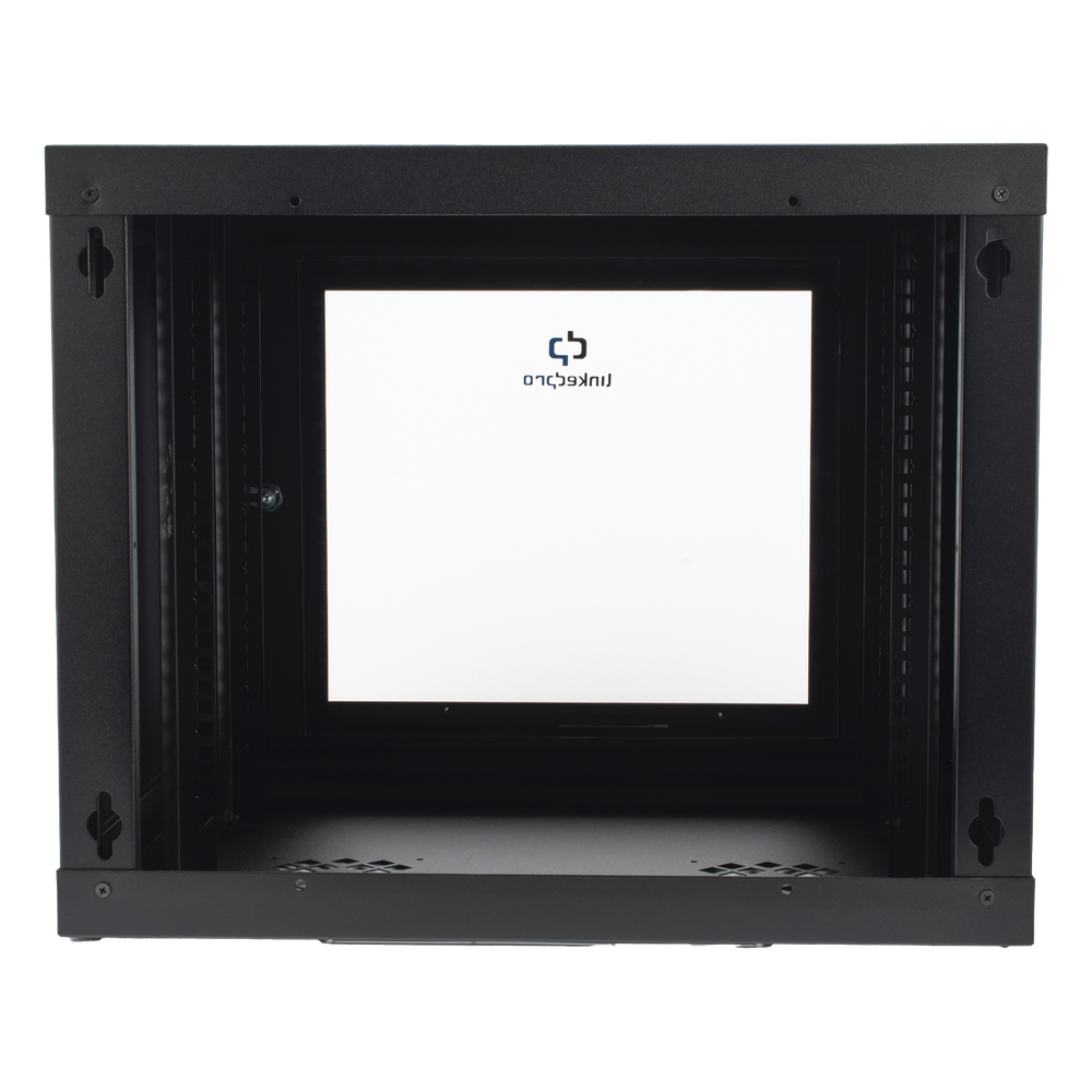 Gabinete de Pared con Puerta de Cristal Templado, 455 mm de Profundidad, 9U Rack de 19'', Acero Reforzado