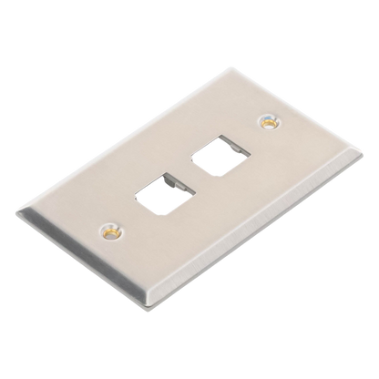 Placa de Pared Vertical, de Acero Inoxidable, Salida Para 2 Puertos Mini-Com