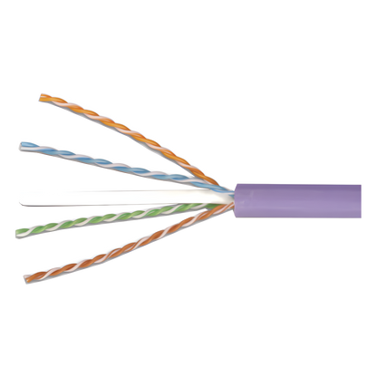 Bobina de Cable UTP Reelex, de 4 Pares, Alto Desempeño Cat6, LS0H (Bajo Humo, Cero Halógenos), Color Violeta, 23 AWG, 305 Metros (1000 Pies)