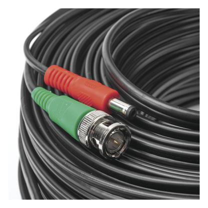 Cable Coaxial (BNC RG59) + Alimentación / SIAMES / 30 Metros (98.43 Pies) / 100% COBRE / Para Cámaras 4K / Uso Interior y Exterior