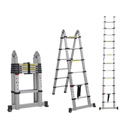 Escalera Telescópica de Aluminio Tipo Tijera de 1.9 + 1.9 Metros de Altura
