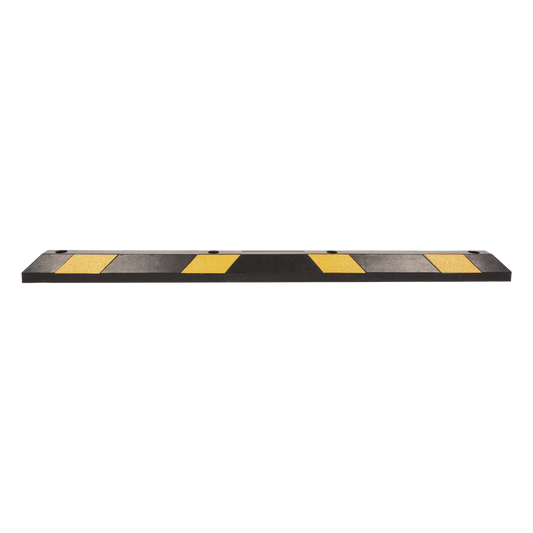 Tope Vehicular P / Estacionamiento / 183cm / Color Negro-Amarillo / 8 Franjas Reflejantes.